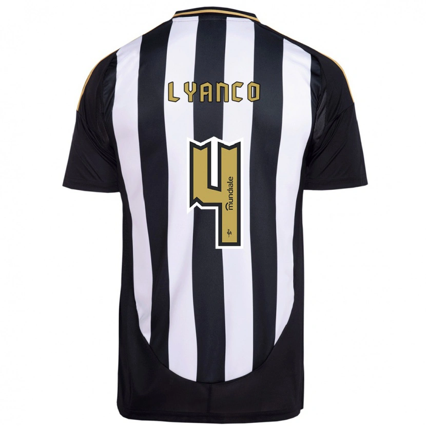 Danxen Enfant Maillot Lyanco #4 Blanc Noir Tenues Domicile 2025/26 T-Shirt