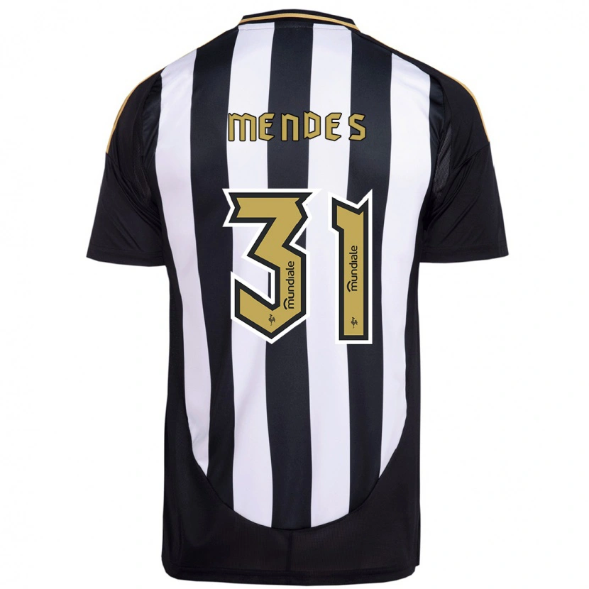Danxen Enfant Maillot Matheus Mendes #31 Blanc Noir Tenues Domicile 2025/26 T-Shirt