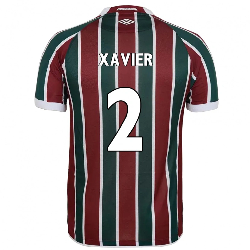 Danxen Enfant Maillot Samuel Xavier #2 Blanc Vert Bordeaux Tenues Domicile 2025/26 T-Shirt