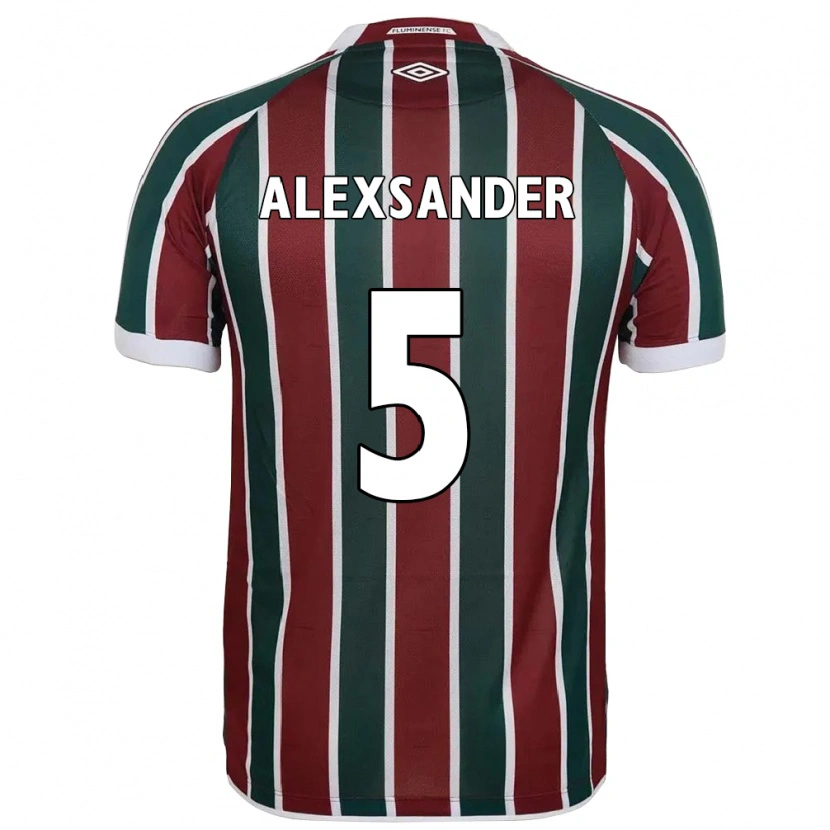 Danxen Enfant Maillot Alexsander #5 Vert Bordeaux Blanc Tenues Domicile 2025/26 T-Shirt