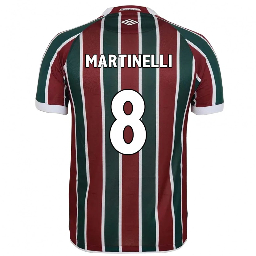 Danxen Enfant Maillot Martinelli #8 Blanc Vert Bordeaux Tenues Domicile 2025/26 T-Shirt