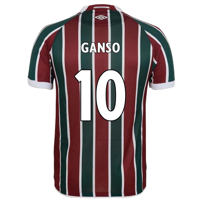 Danxen Enfant Maillot Ganso #10 Vert Bordeaux Blanc Tenues Domicile 2025/26 T-Shirt