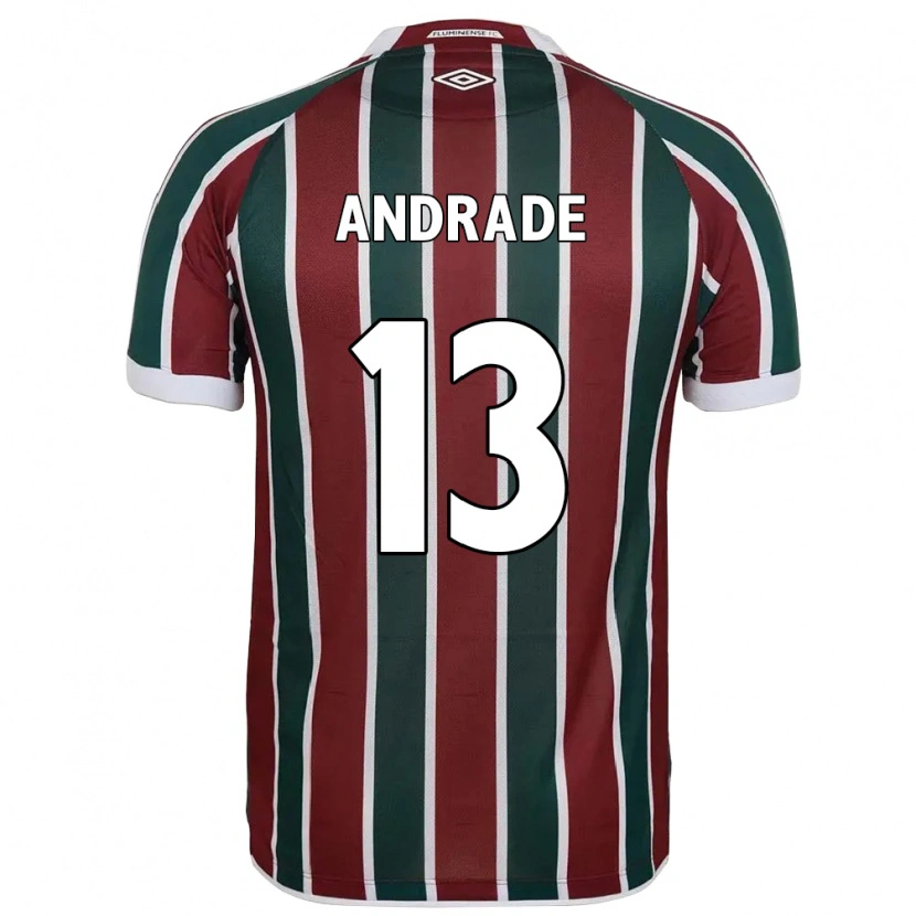 Danxen Enfant Maillot Felipe Andrade #13 Blanc Vert Bordeaux Tenues Domicile 2025/26 T-Shirt