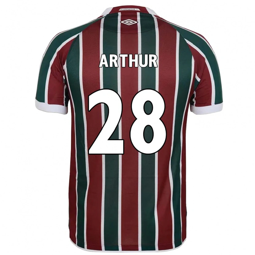 Danxen Enfant Maillot Arthur #28 Blanc Vert Bordeaux Tenues Domicile 2025/26 T-Shirt