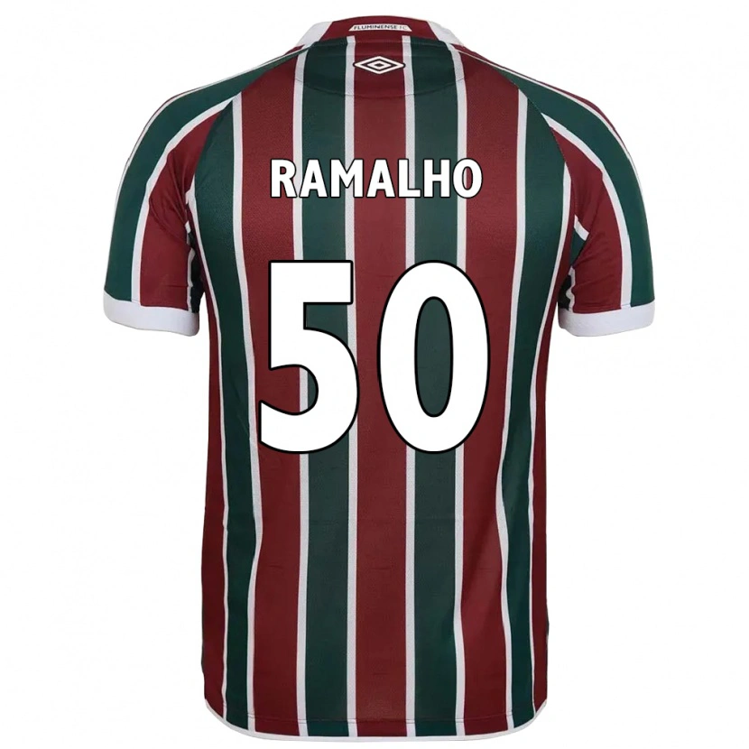 Danxen Enfant Maillot Gustavo Ramalho #50 Blanc Vert Bordeaux Tenues Domicile 2025/26 T-Shirt