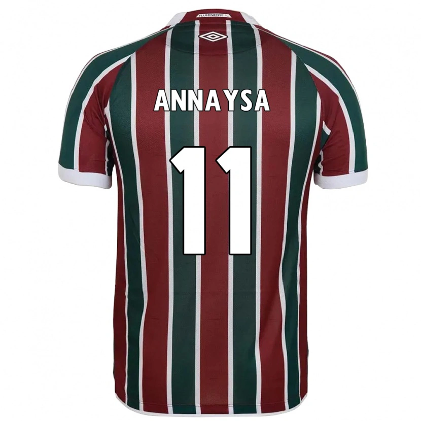 Danxen Enfant Maillot Annaysa #11 Vert Bordeaux Blanc Tenues Domicile 2025/26 T-Shirt