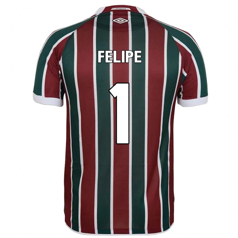 Danxen Enfant Maillot Marcos Felipe #1 Blanc Vert Bordeaux Tenues Domicile 2025/26 T-Shirt
