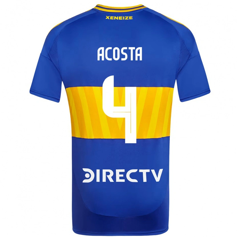 Danxen Enfant Maillot Natan Acosta #4 Bleu Royal Jaune Tenues Domicile 2025/26 T-Shirt