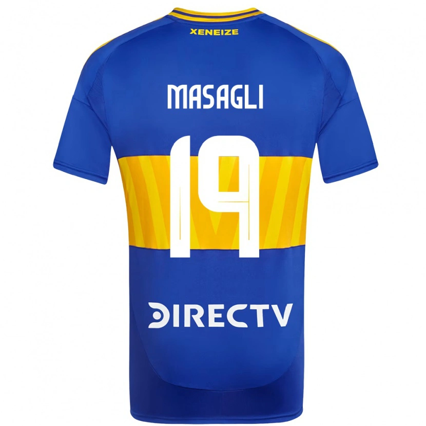 Danxen Enfant Maillot Yohana Masagli #19 Bleu Royal Jaune Tenues Domicile 2025/26 T-Shirt