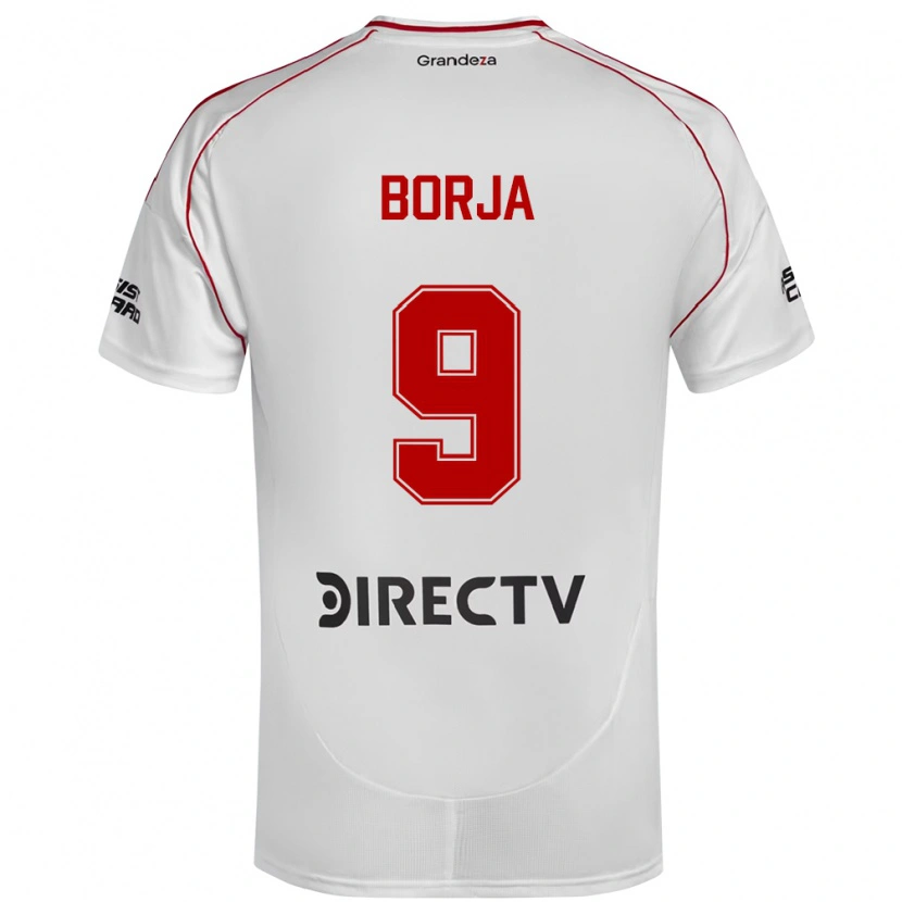Danxen Enfant Maillot Miguel Borja #9 Blanc Rouge Tenues Domicile 2025/26 T-Shirt