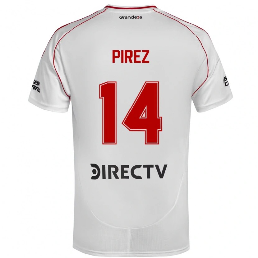 Danxen Enfant Maillot Leandro González Pírez #14 Blanc Rouge Tenues Domicile 2025/26 T-Shirt