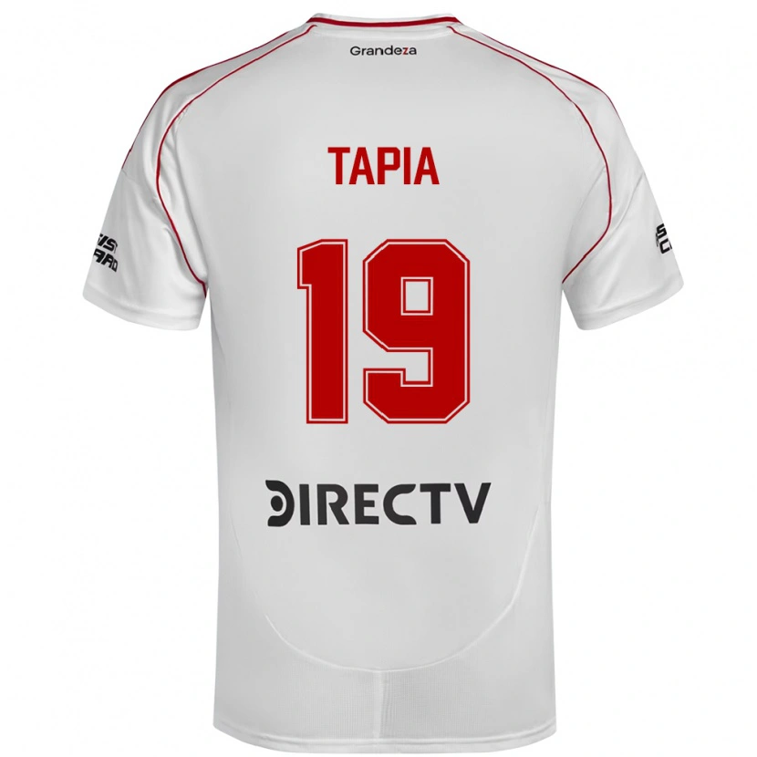 Danxen Enfant Maillot Gonzalo Tapia #19 Blanc Rouge Tenues Domicile 2025/26 T-Shirt