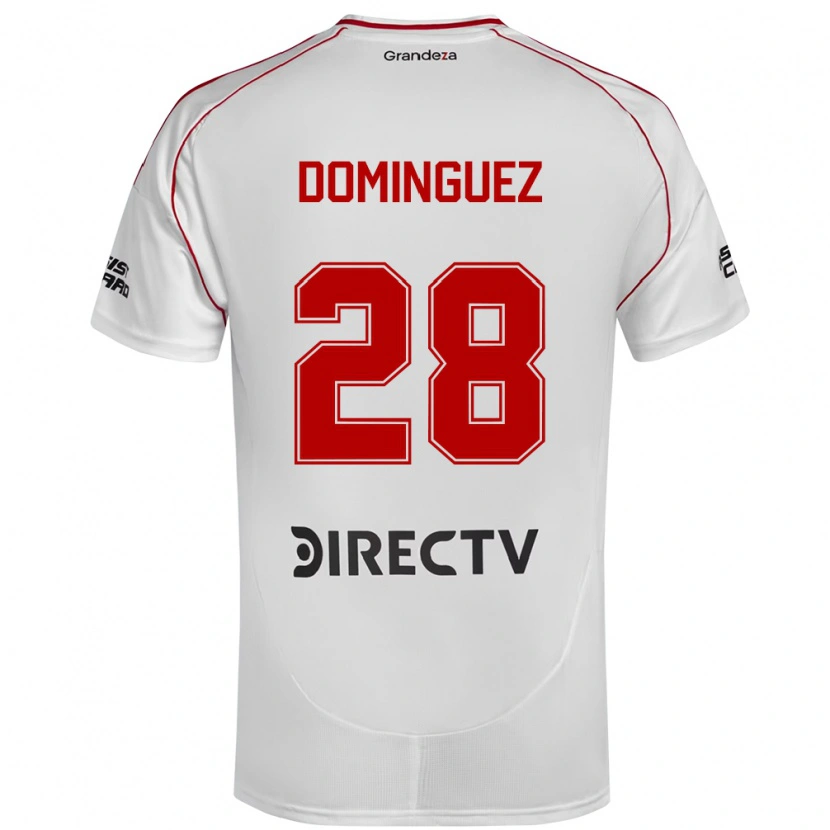 Danxen Enfant Maillot Evelyn Sofía Domínguez #28 Blanc Rouge Tenues Domicile 2025/26 T-Shirt
