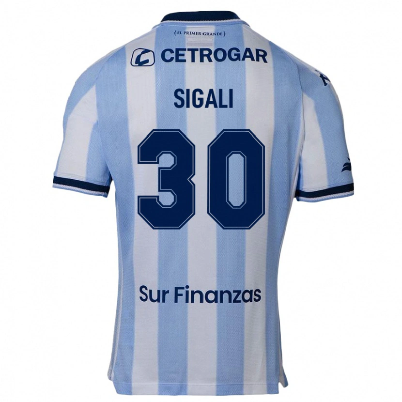 Danxen Enfant Maillot Leonardo Sigali #30 Bleu Ciel Tenues Domicile 2025/26 T-Shirt