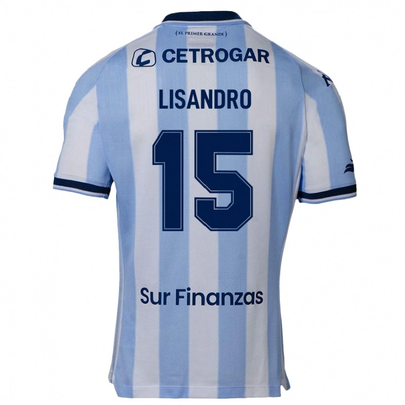 Danxen Enfant Maillot Lisandro Lopez #15 Bleu Ciel Tenues Domicile 2025/26 T-Shirt