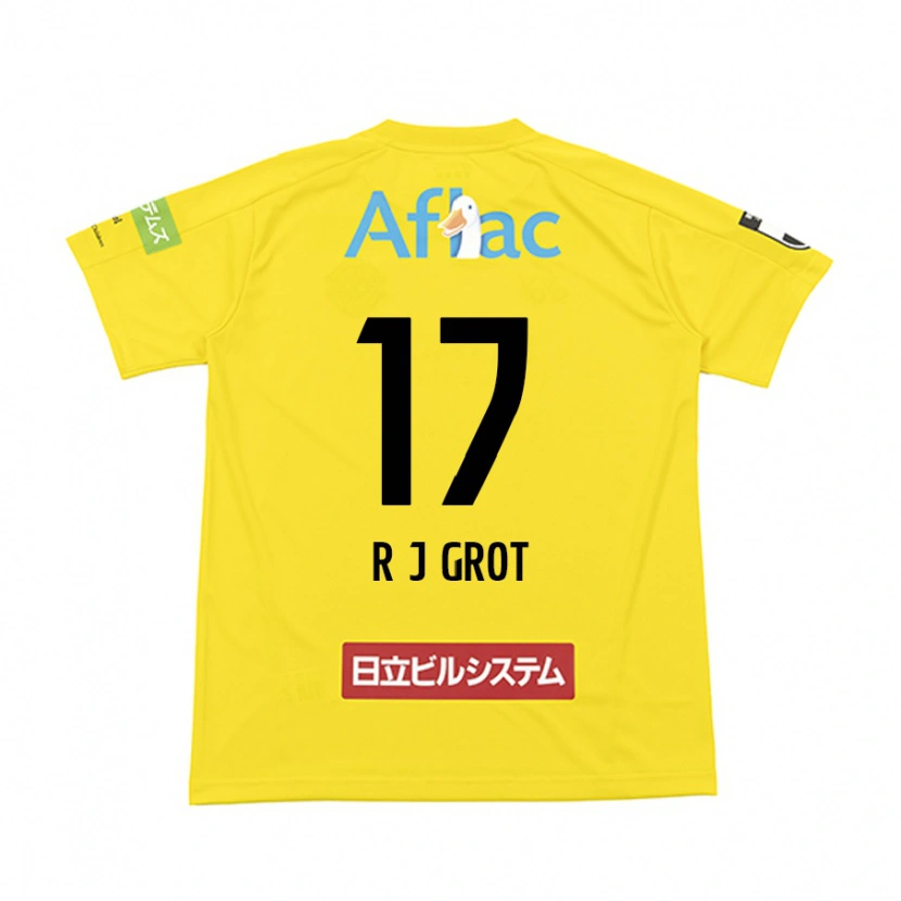 Danxen Enfant Maillot Jay-Roy Grot #17 Noir Jaune Tenues Domicile 2025/26 T-Shirt
