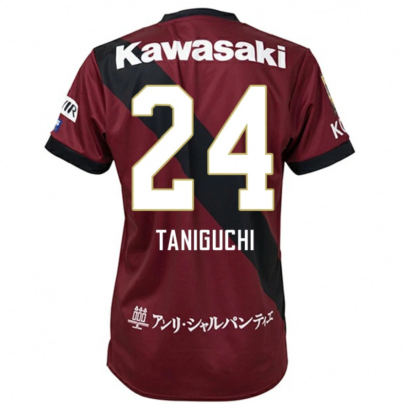 Danxen Enfant Maillot Hiroto Taniguchi #24 Blanc Noir Tenues Domicile 2025/26 T-Shirt