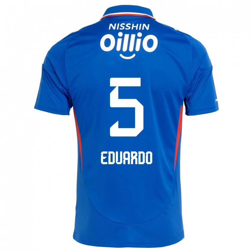 Danxen Enfant Maillot Eduardo #5 Bleu Royal Blanc Tenues Domicile 2025/26 T-Shirt