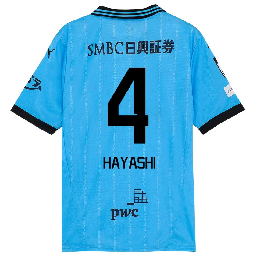 Danxen Enfant Maillot Shunsuke Hayashi #4 Bleu Ciel Noir Tenues Domicile 2025/26 T-Shirt
