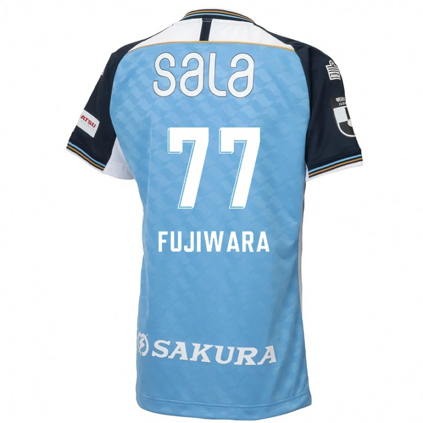 Danxen Enfant Maillot Kensuke Fujiwara #77 Bleu Ciel Noir Tenues Domicile 2025/26 T-Shirt