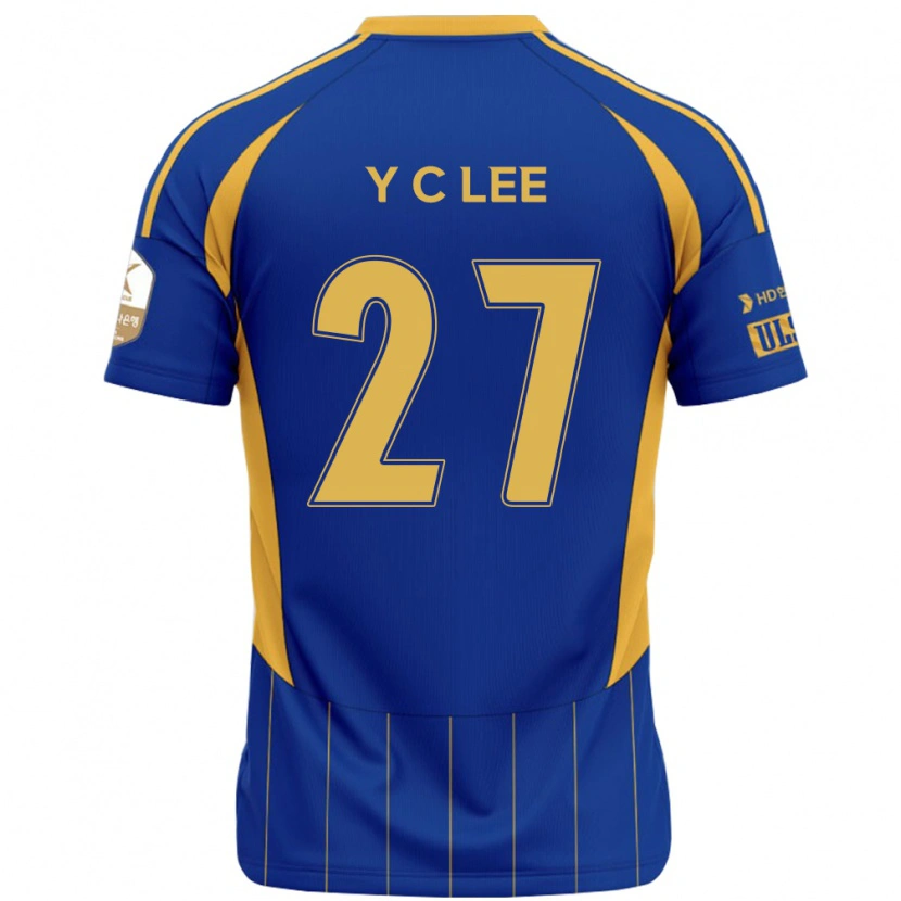 Danxen Enfant Maillot Chung-Yong Lee #27 Bleu Royal Jaune Tenues Domicile 2025/26 T-Shirt