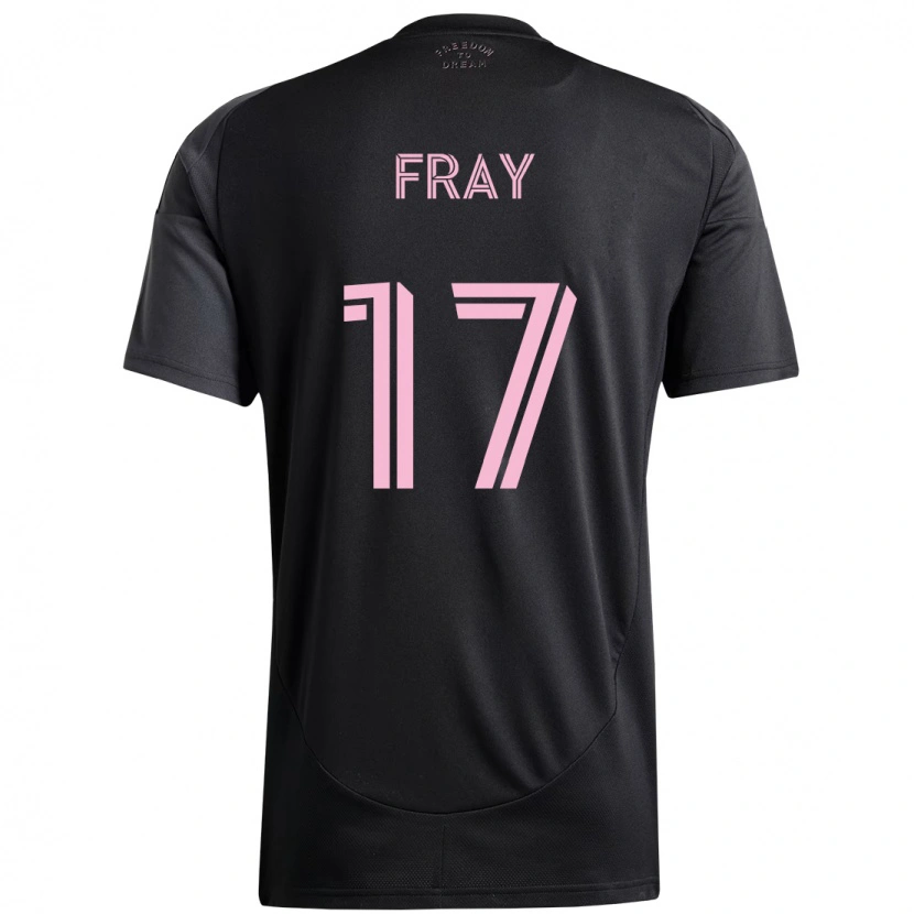 Danxen Enfant Maillot Ian Fray #17 Noir Rose Tenues Extérieur 2025/26 T-Shirt