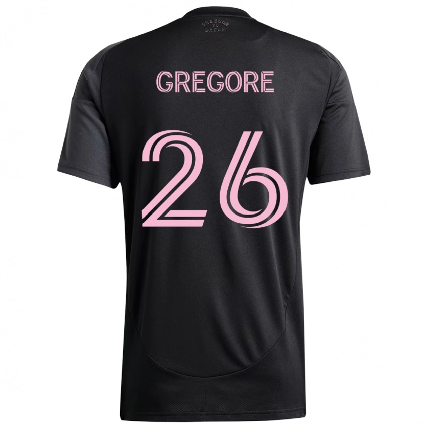 Danxen Enfant Maillot Gregore #26 Noir Rose Tenues Extérieur 2025/26 T-Shirt