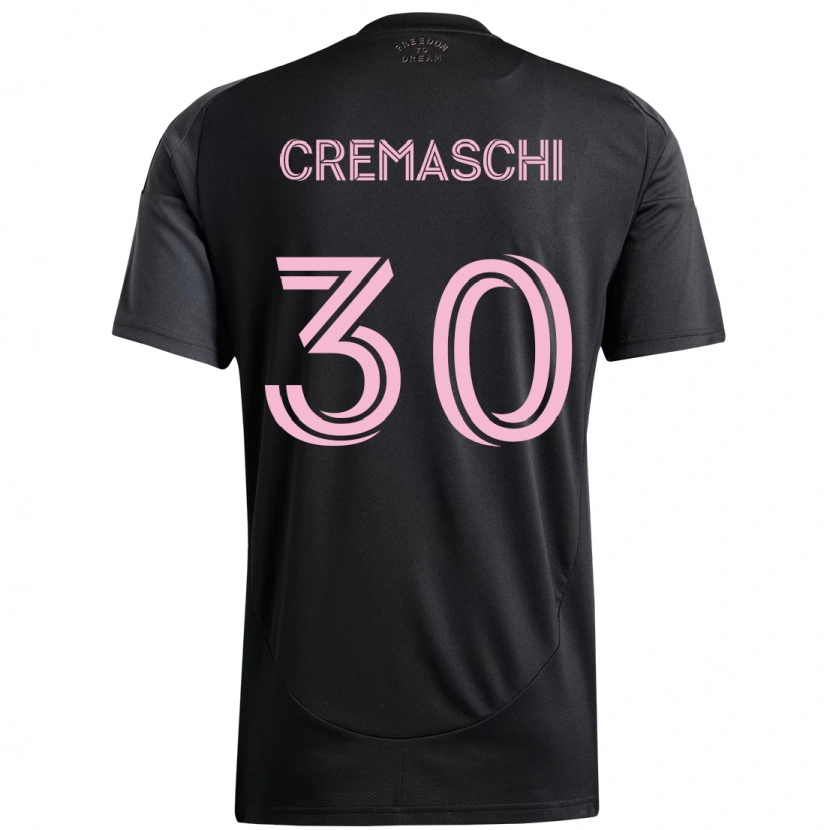 Danxen Enfant Maillot Benja Cremaschi #30 Noir Rose Tenues Extérieur 2025/26 T-Shirt