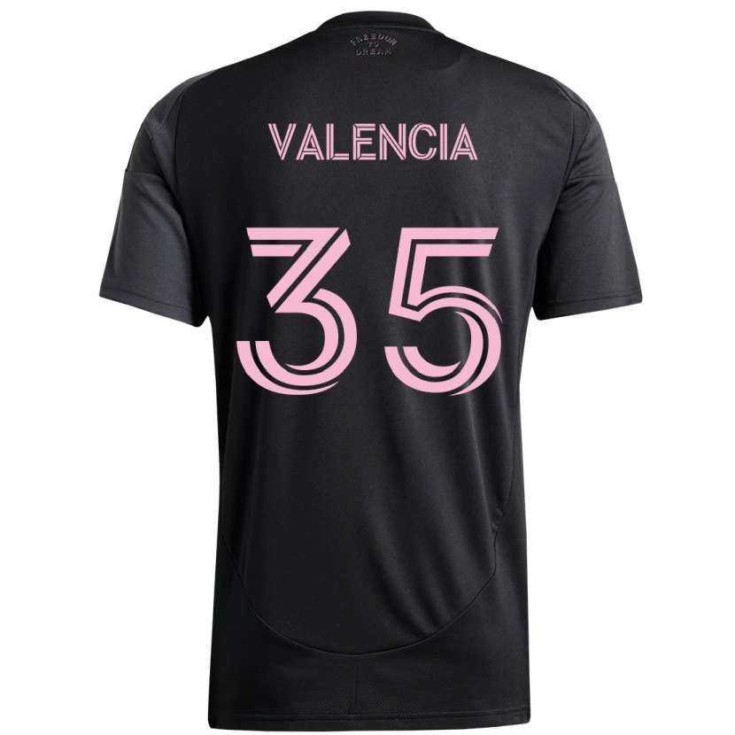 Danxen Enfant Maillot Felipe Valencia #35 Noir Rose Tenues Extérieur 2025/26 T-Shirt