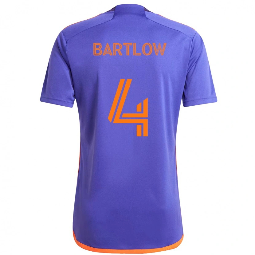 Danxen Enfant Maillot Ethan Bartlow #4 Orange Blanc Tenues Extérieur 2025/26 T-Shirt