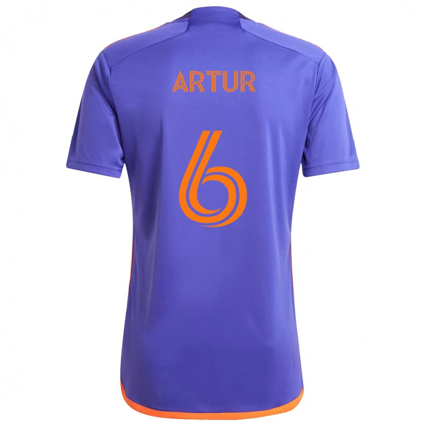 Danxen Enfant Maillot Artur #6 Orange Blanc Tenues Extérieur 2025/26 T-Shirt