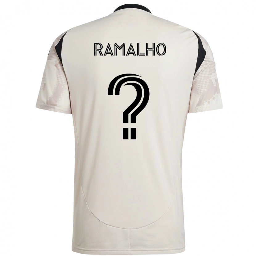 Danxen Enfant Maillot Caio Ramalho #0 Beige Noir Tenues Extérieur 2025/26 T-Shirt
