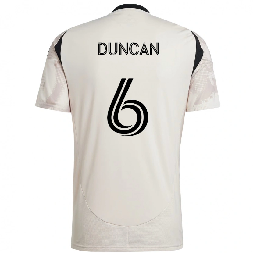 Danxen Enfant Maillot Kyle Duncan #6 Rouge Noir Tenues Extérieur 2025/26 T-Shirt