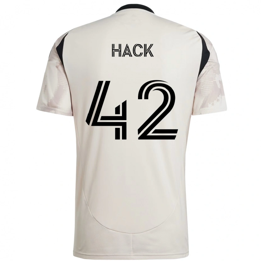 Danxen Enfant Maillot Alexander Hack #42 Beige Noir Tenues Extérieur 2025/26 T-Shirt