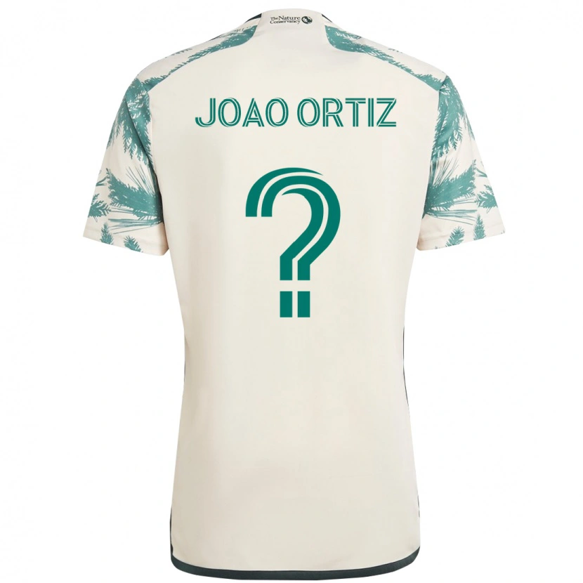Danxen Enfant Maillot Joao Ortiz #0 Beige Vert Tenues Extérieur 2025/26 T-Shirt