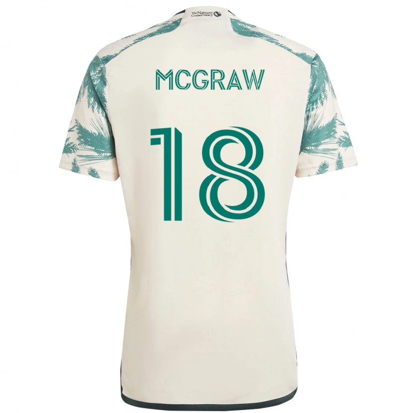 Danxen Enfant Maillot Zac Mcgraw #18 Beige Vert Tenues Extérieur 2025/26 T-Shirt