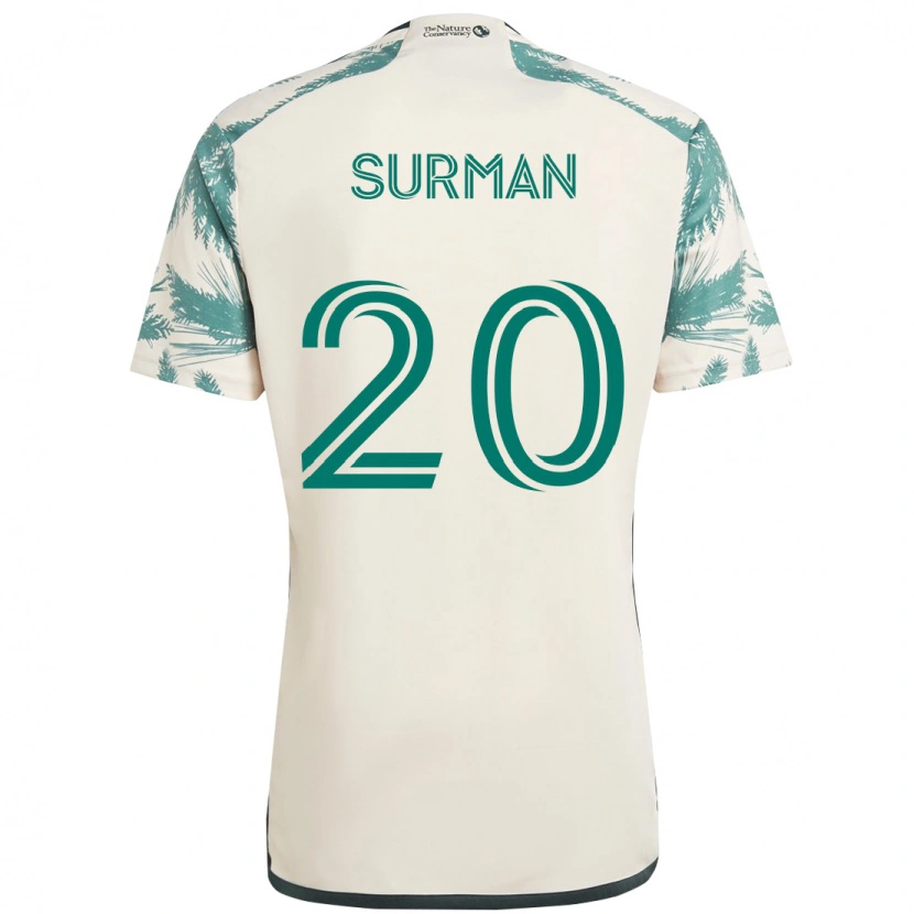 Danxen Enfant Maillot Finn Surman #20 Beige Vert Tenues Extérieur 2025/26 T-Shirt