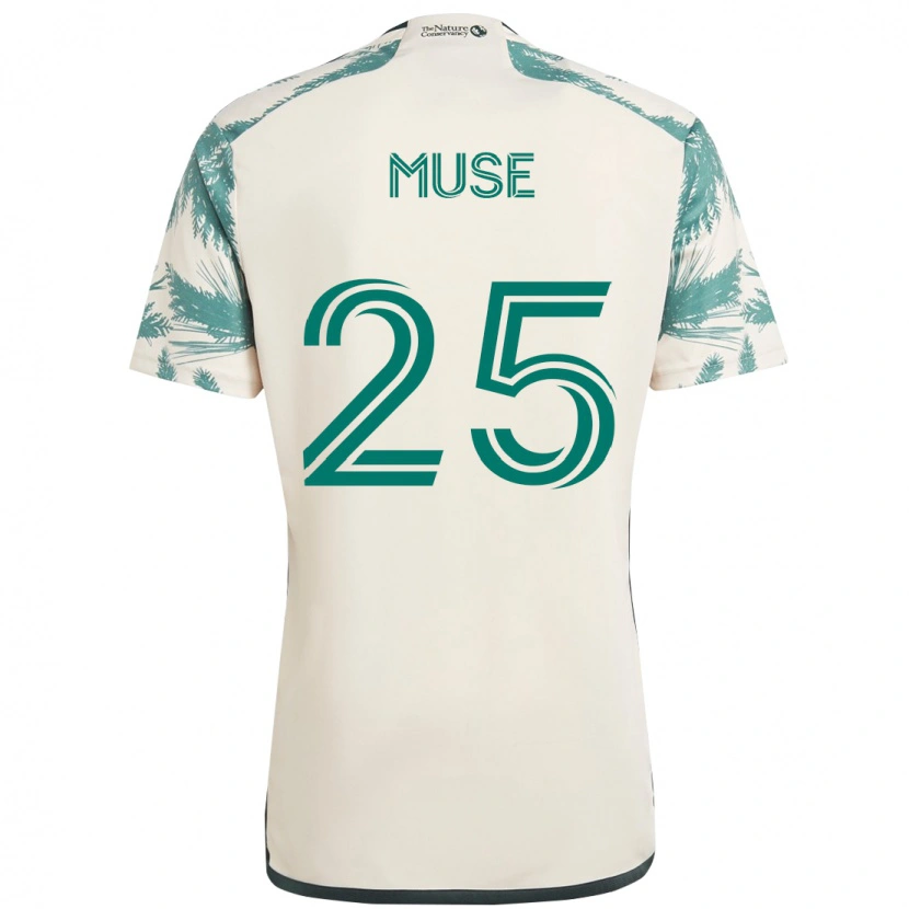 Danxen Enfant Maillot Trey Muse #25 Beige Vert Tenues Extérieur 2025/26 T-Shirt