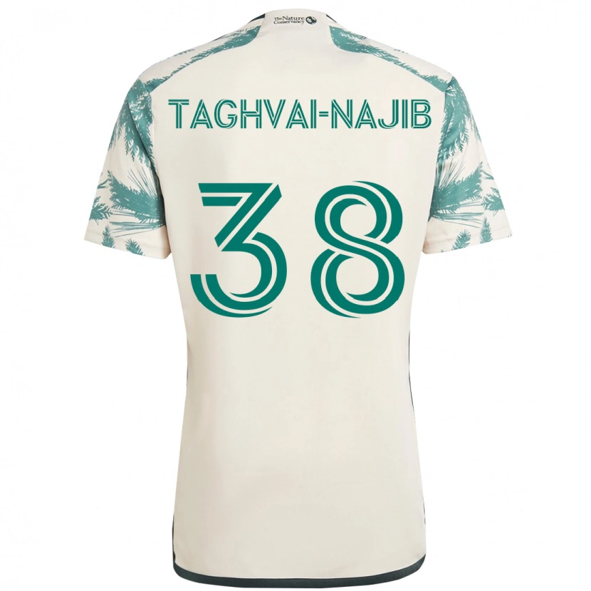 Danxen Enfant Maillot Braxton Taghvai-Najib #38 Beige Vert Tenues Extérieur 2025/26 T-Shirt