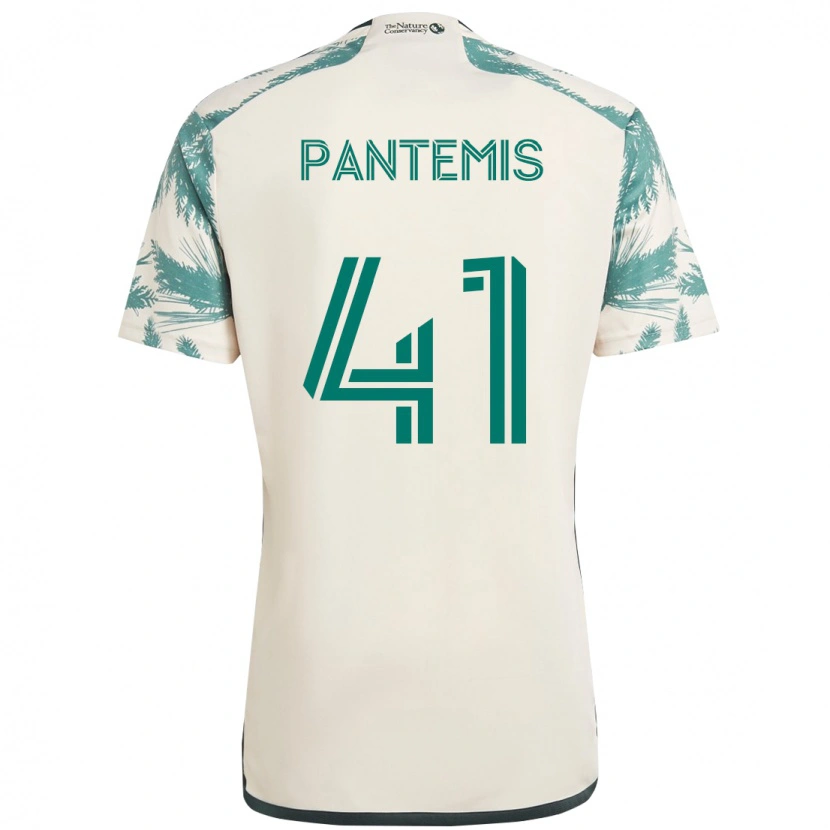 Danxen Enfant Maillot James Pantemis #41 Beige Vert Tenues Extérieur 2025/26 T-Shirt