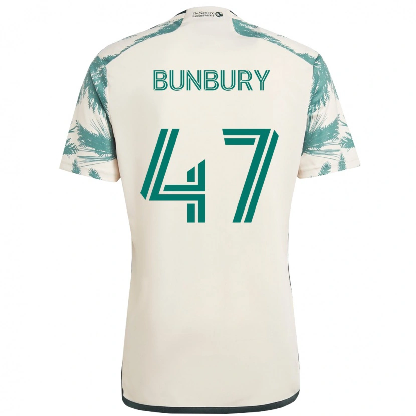 Danxen Enfant Maillot Mataeo Bunbury #47 Beige Vert Tenues Extérieur 2025/26 T-Shirt