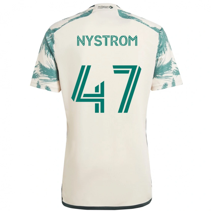 Danxen Enfant Maillot Maximo Nystrom #47 Beige Vert Tenues Extérieur 2025/26 T-Shirt