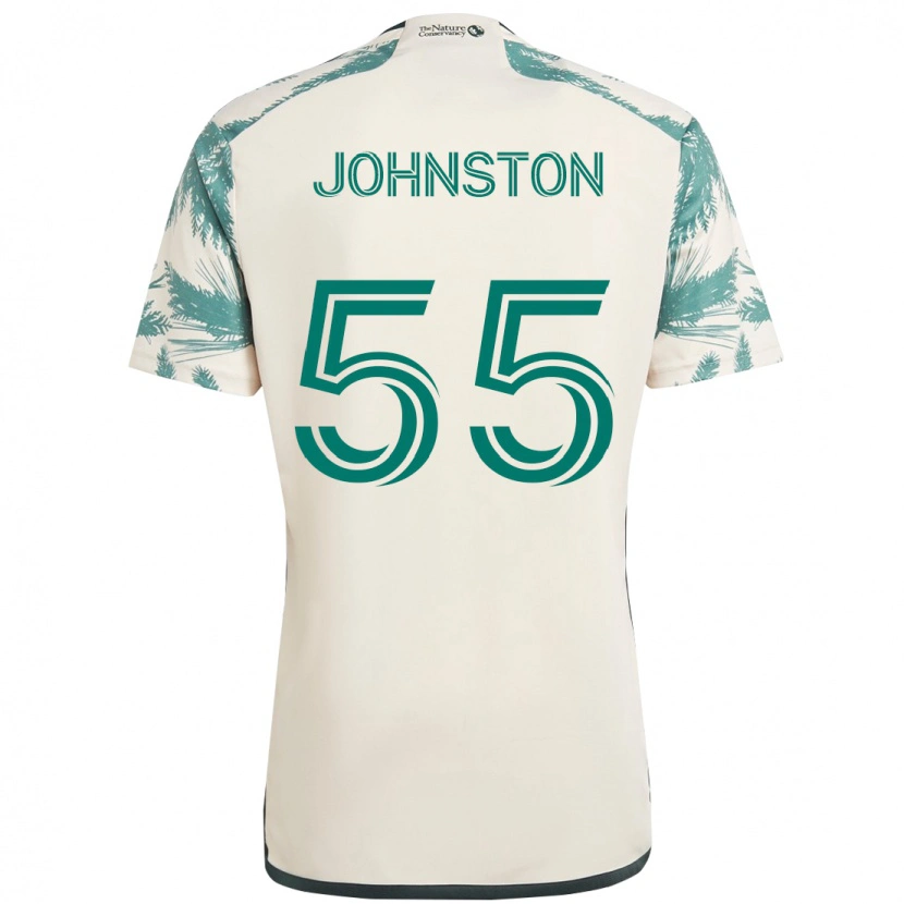 Danxen Enfant Maillot Malcolm Johnston #55 Beige Vert Tenues Extérieur 2025/26 T-Shirt