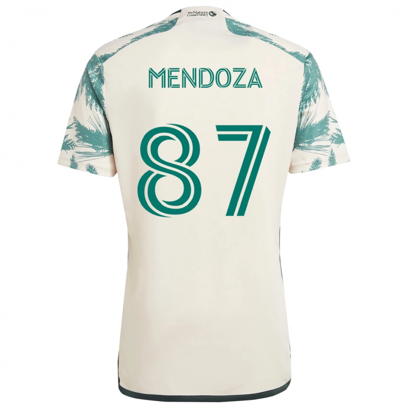 Danxen Enfant Maillot Christian Mendoza #87 Beige Vert Tenues Extérieur 2025/26 T-Shirt