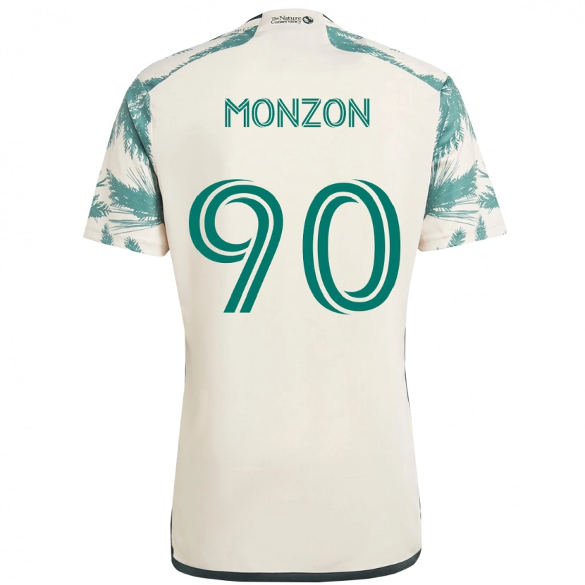 Danxen Enfant Maillot Florián Monzón #90 Noir Marron Tenues Extérieur 2025/26 T-Shirt