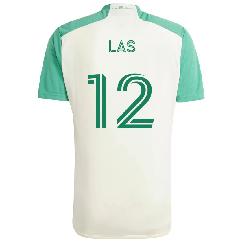 Danxen Enfant Maillot Damian Las #12 Blanc Vert Tenues Extérieur 2025/26 T-Shirt