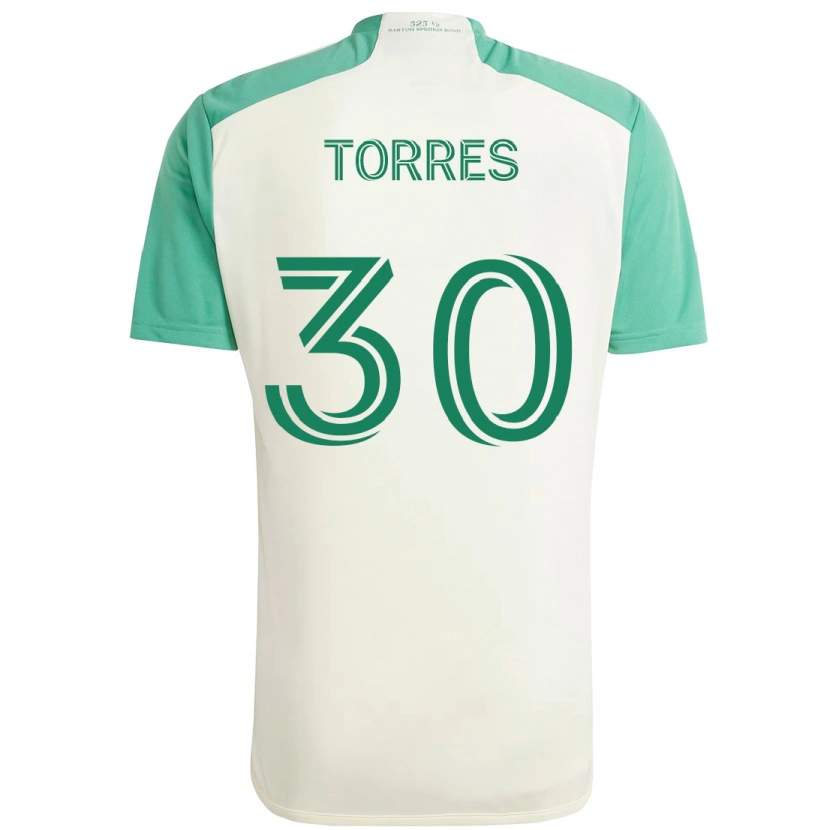 Danxen Enfant Maillot Ervin Torres #30 Vert Noir Tenues Extérieur 2025/26 T-Shirt