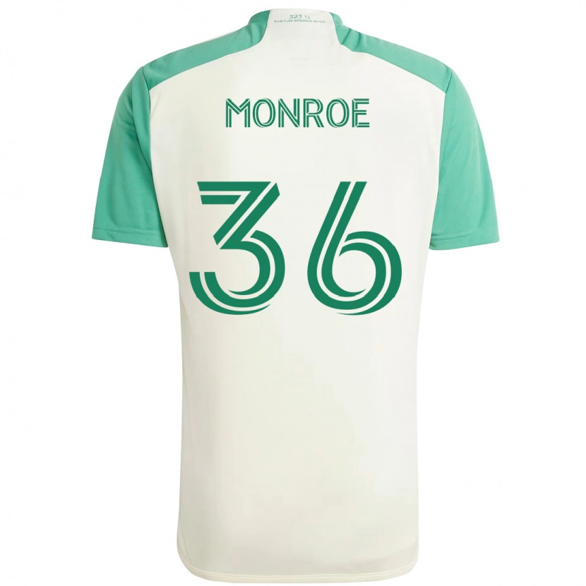 Danxen Enfant Maillot Greg Monroe #36 Blanc Vert Tenues Extérieur 2025/26 T-Shirt