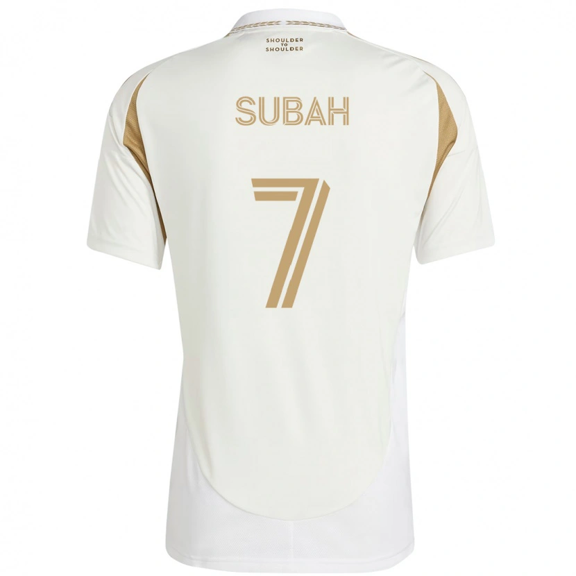 Danxen Enfant Maillot Yekeson Subah #7 Blanc Marron Tenues Extérieur 2025/26 T-Shirt