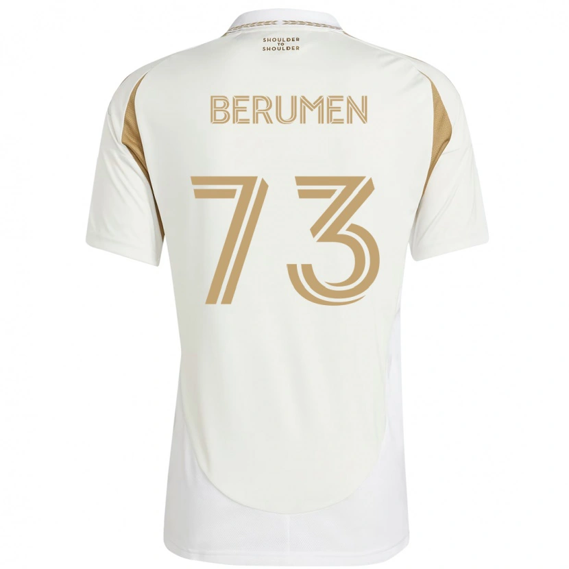 Danxen Enfant Maillot Eddy Berumen #73 Blanc Marron Tenues Extérieur 2025/26 T-Shirt